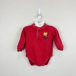 Vintage OshKosh B'gosh Ribbed Red Owl Bodysuit 6-9 Months
